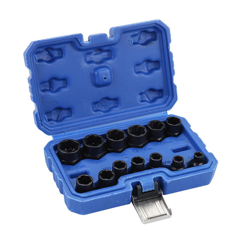 13pcs Damaged Bolt Nut Screw Remover Tool Kit Damaged Bolt Removal Set