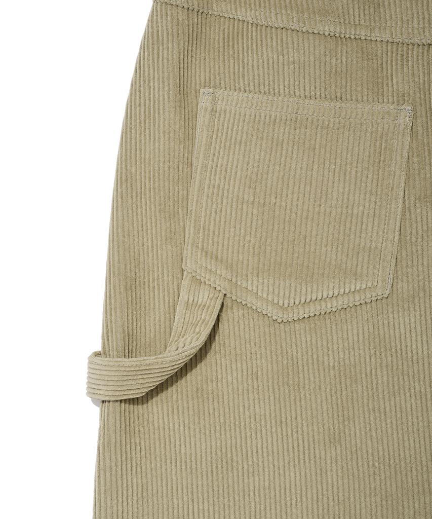 Wacky Willy Women'S Corduroy Carpenter Midi Skirt Light Khaki