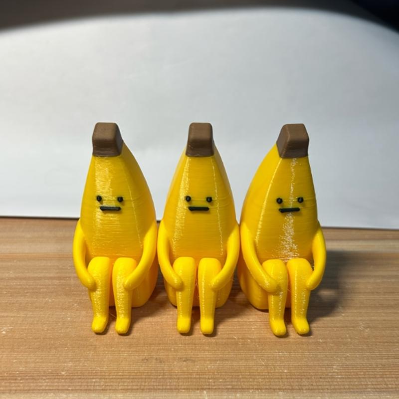 3D Printed Banana Figurines Decorative Ornament Banana Statue Sculpture for Home Office Desktop Decors Housewarming Gift