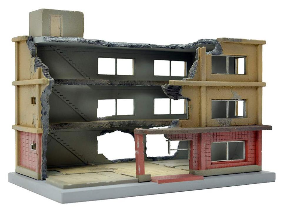 Tomytec Diocolle Combat Series DCM03 Destroyed Building B Plastic Model 311867 1/144 Pre-painted