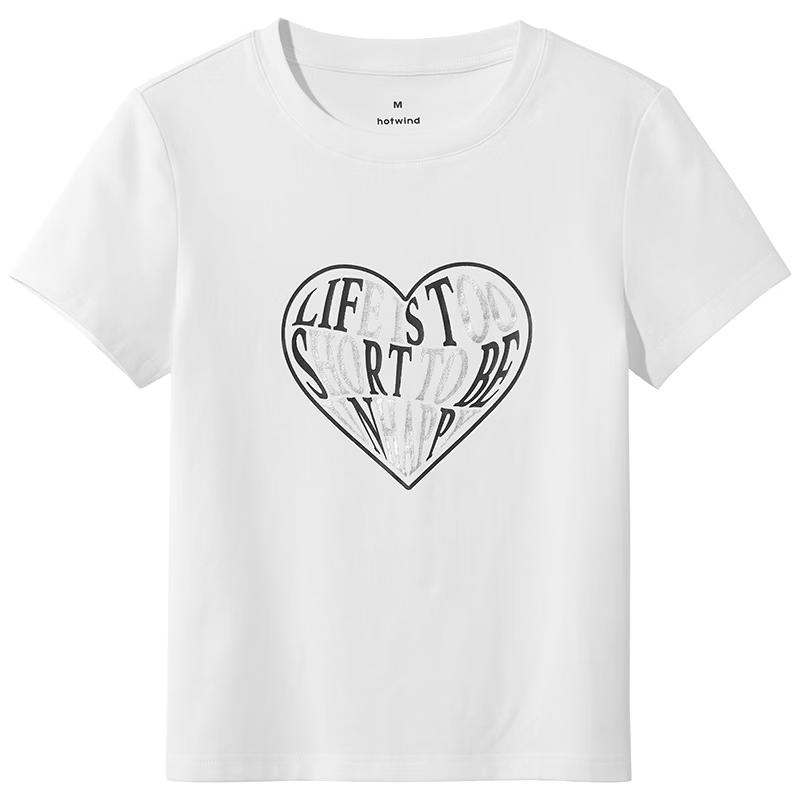 

Hotwind Women s Letter Love Heart Print Short Sleeve T-Shirt M