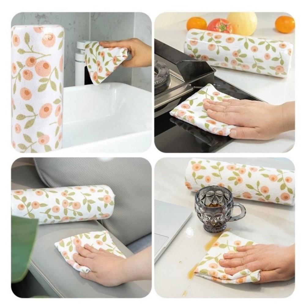 20Pcs/Roll Kitchen Microfiber Towel Super Absorbent Cleaning Cloths Cleaning Dishcloth Lazy Cloth