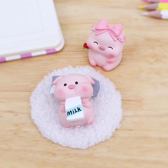 Animal Figurine Cartoon Lovely Adorable Fine Workmanship Mini Office Decor Eco-friendly Lie Pigs Desktop Ornament Car Decor