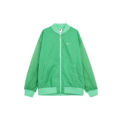 Solid Color Baseball Collar Windbreaker Jacket Women Jackets Green DV7973-363