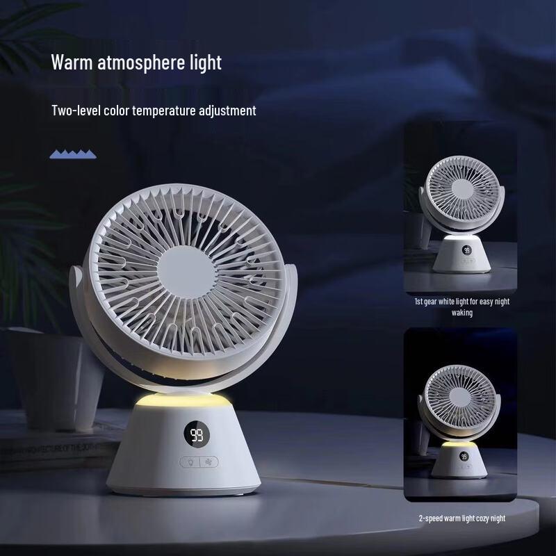 ZISIZ High-Speed Turbo Rechargeable Desktop Air Circulation Fan
