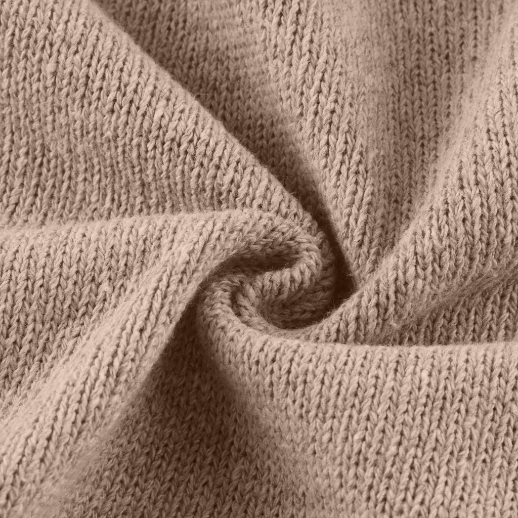 Women's Fashion Winter Warm Solid Color Sweater Cross Loose Knitted Sweater