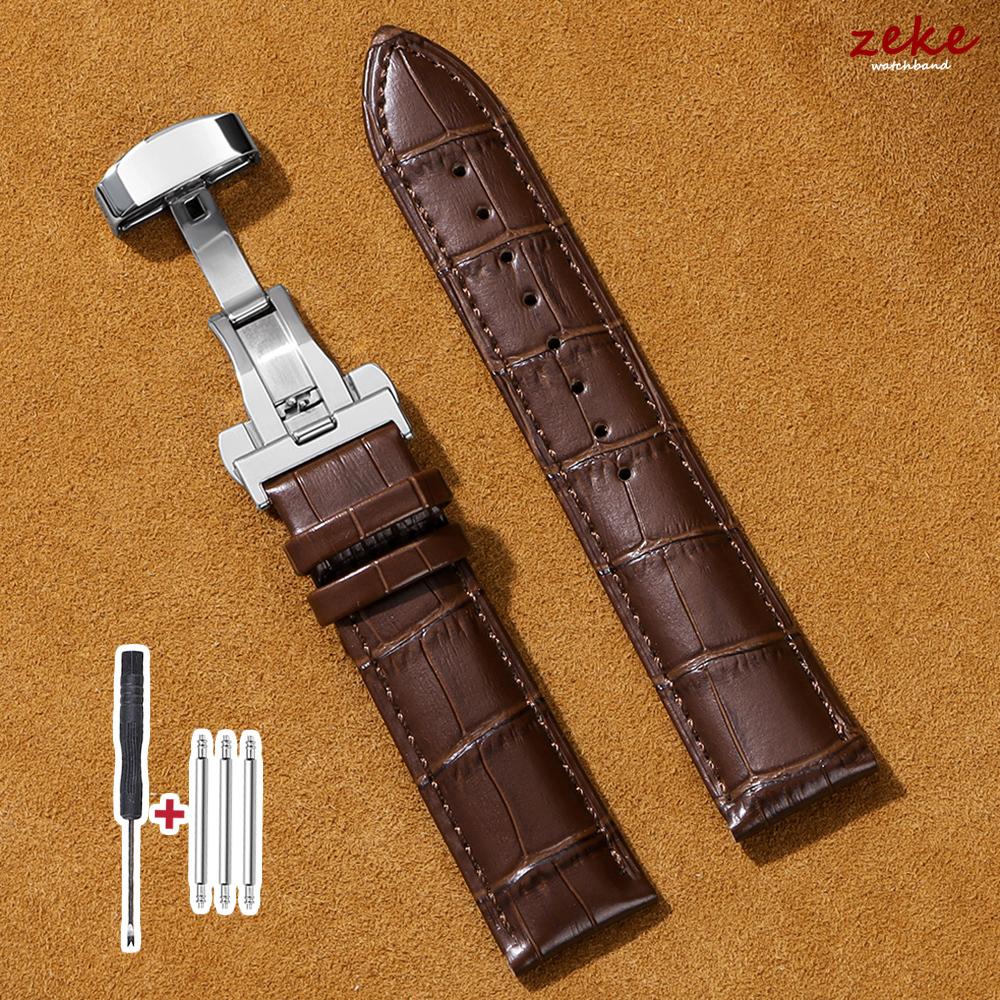 Weiche Uhrenarmbänder aus Rindsleder mit Butterfly-Verschluss Armband 12/13/14/15/16/17/18/19/20/21/22/23/24mm Ersatz-Armbanduhrband