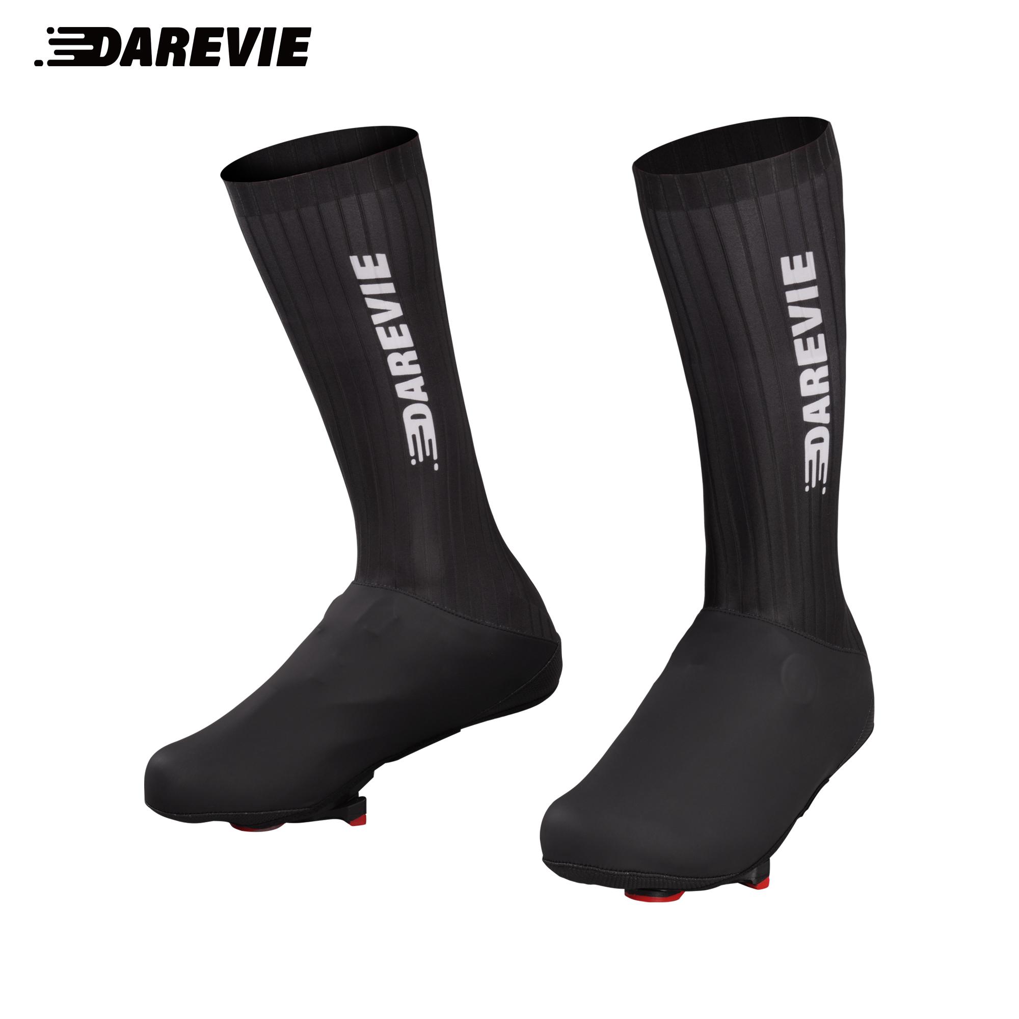 Darevie White Black Anti-slip Cycling Aero Overshoes Bicycle Shoe Cover Cycling Overshoes S чёрный