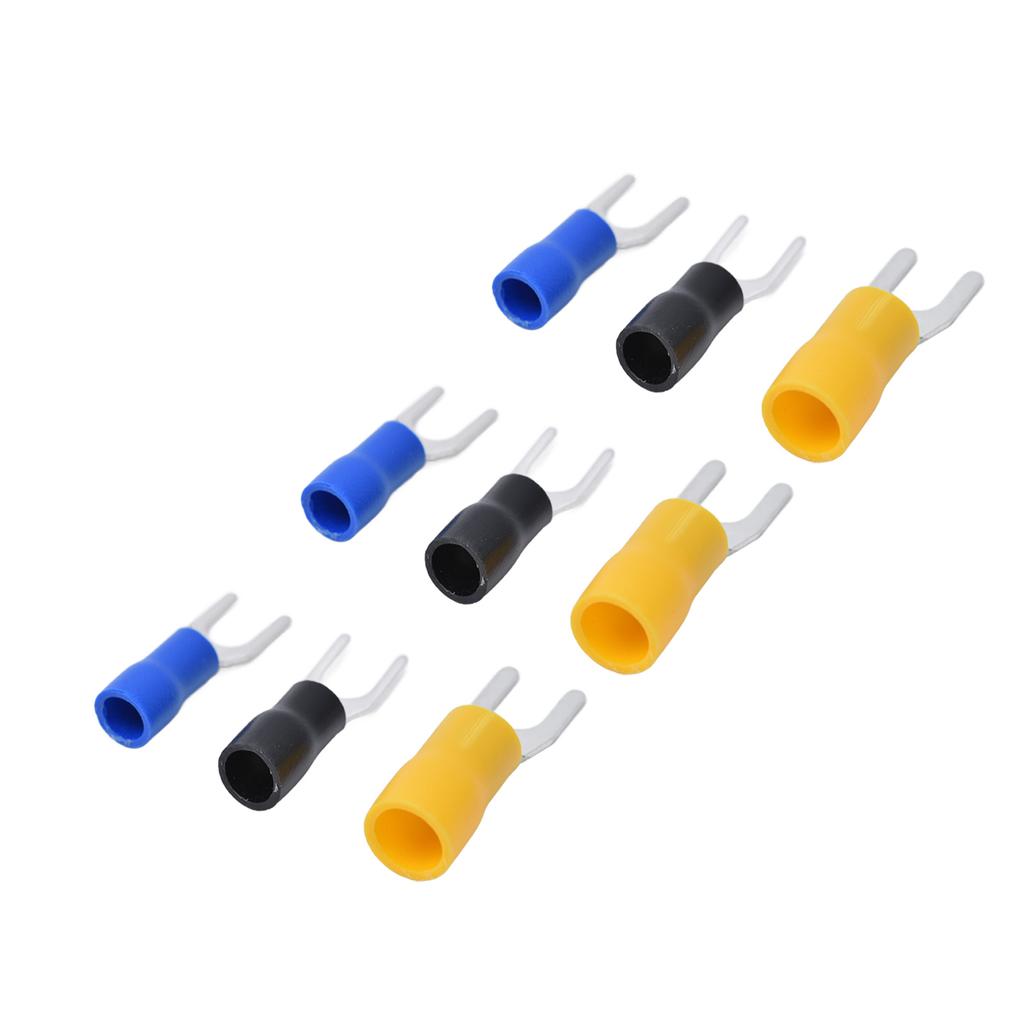 300Pcs Insulated Fork Spade Terminals Copper PVC U Type Wire Connector for Transportation Lighting(SV1.25 4+SV2 4+SV5.5