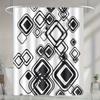 1pc Black and White Checkered Shower Curtain - Polyester Fabric, Machine Washable, with Hooks, Suitable for Bathroom Décor.