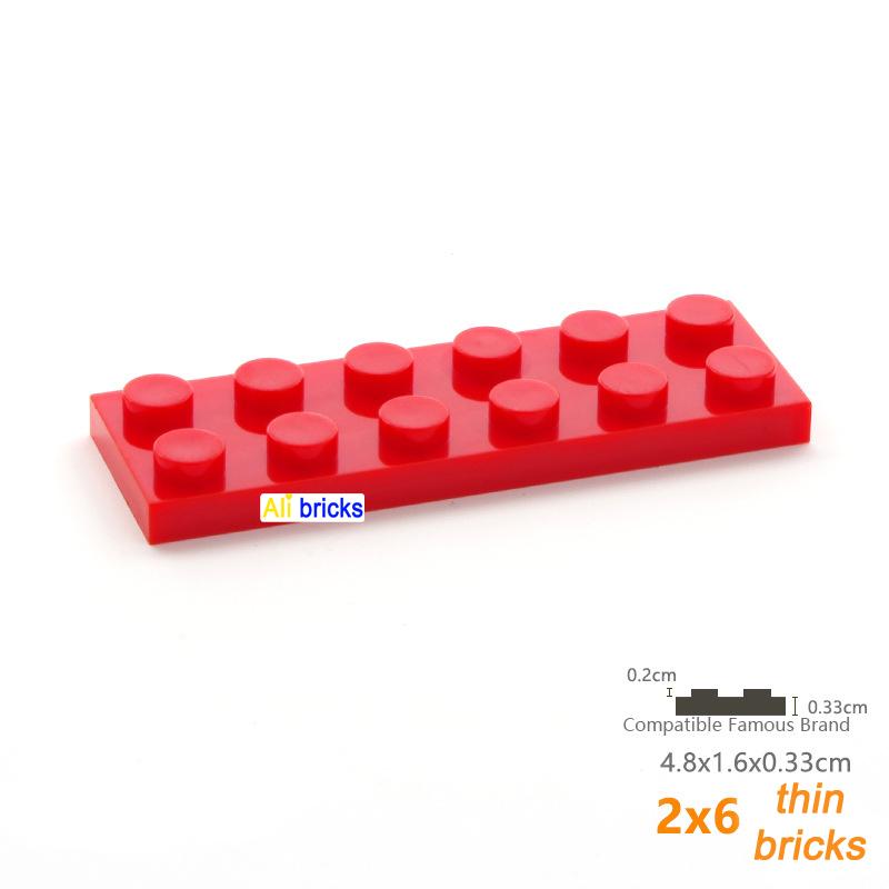 10pcs/lot DIY Blocks Building Bricks Thin 2X6 Educational Assemblage Construction Toys for Children Size Compatible With Brand