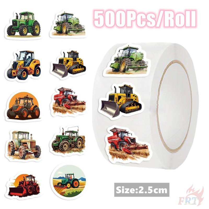 500Pcs/Roll Farm Tractors Kids Rewards Stickers - DIY Scrapbooks Album Decor Sealing Label Decals