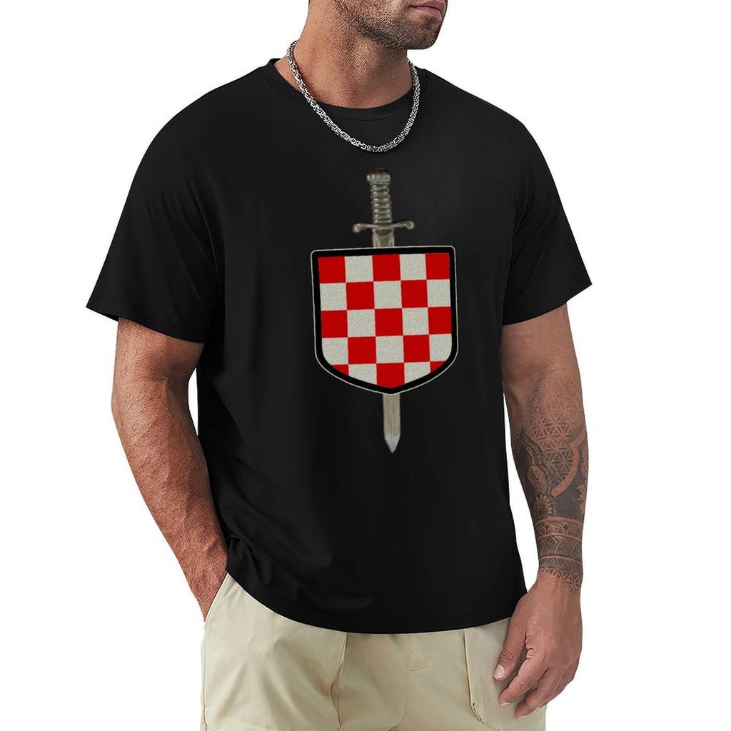 Kroatisk Riddare Kroatisk Riddare Kroatien Vapen T-shirt T-shirts man anime t-shirt topping män träningsskjorta
