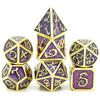 Cusdie Dragon Font DND Dice Metal, Auspicious Cloud, 7Pcs Polyhedral Dice Set, for D&D Role Playing Game Pathfinder Board Games
