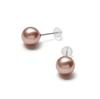 Grand Premium Color Pearl 6mm and 8mm Silver Rose Earrings, Pearls, (8mm, Gold, Platinum)