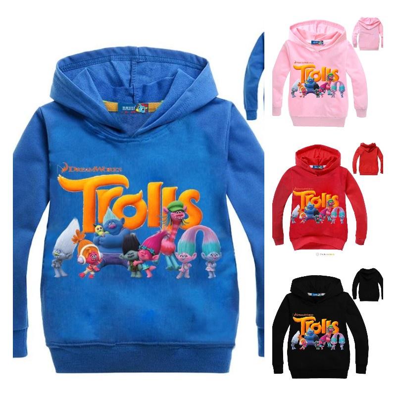 Moletom com Capuz Articulado Poppy do Filme Trolls da Dreamworks Para Crianças Roupas de Algodão Macias e Estilosas