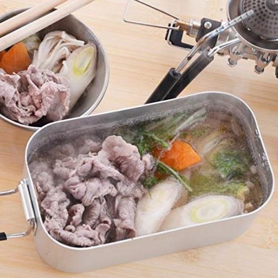 Sundry Mesting Measurement Aluminum Rice Cooker Square Outdoor Camping Mountaineering Cooking Lightweight