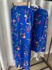2024 Bright Print Plus Size Tie-Up Shirt & Straight-Leg Pants Set