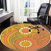1pc Floral Mandala Office Round Area Rug,  Mat Suitable For Office, Under Office Chairs Bedroom Living Room Home Decor, Room Deco