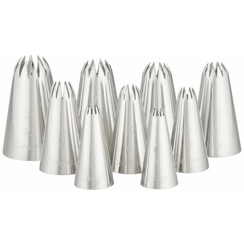 Endo Shoji TKG Kakepyntsett for sprøyteposer, 12-takket blomsterform, 9-delt sett, rustfritt stål, rustbestandig og hygienisk, praktisk og verdi-pa