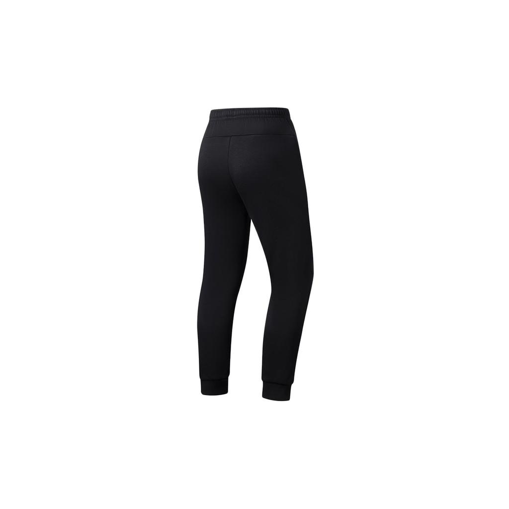 Li Ning Training Series Solid Color Logo Print Fleece Lined Warm Knitted Sports Pants Men Pants Black AKLT599-1