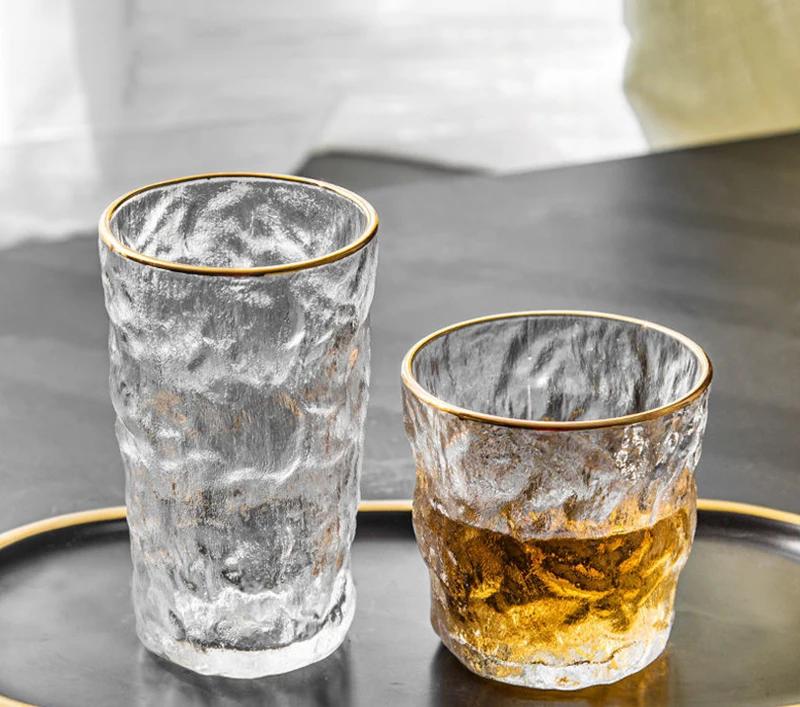 Frosted glass cup glacier mug Lead-free Heat Resistant Transparent Crystal Beer Whiskey Brandy Vodka Cup Multi Pattern Drinkware