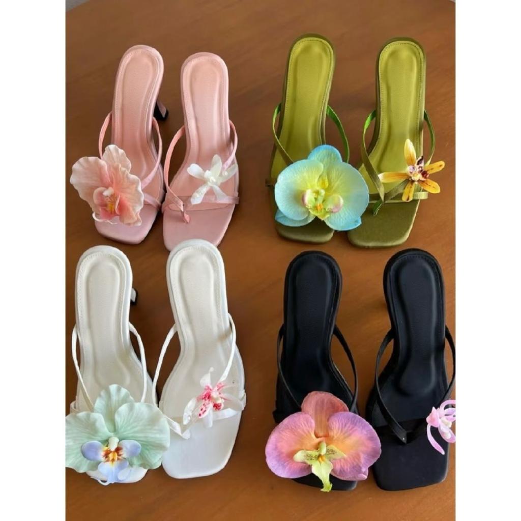 Design High Heels 2025 Summer New Niche Toe Fairy Style One Pedal High Value Outside Wearing Mandarin Duck Sandals