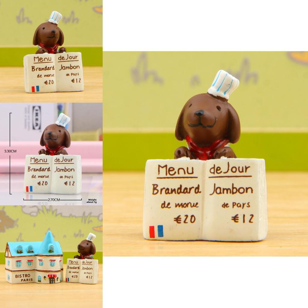 Japanese Style Resin Dog Plant Decor With Cartoon Design For Kitchen Or Restaurant Display