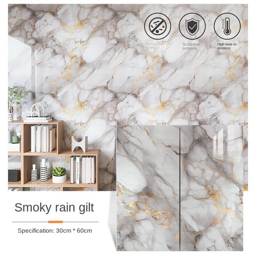 Self Adhesive Wall Stickers 30x60cm Floor Tile Sticker New Marble Tiles  Kitchen Decoration
