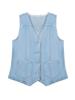 Women's Denim Vest Button Down V Neck Sleeveless Casual Jean Jacket