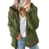 Warme Damen Sherpa Jacke mit Kapuze Fleece Mantel Freizeit Einfarbig Plüsch Reißverschluss Winddicht Herbst Winter Strickjacke