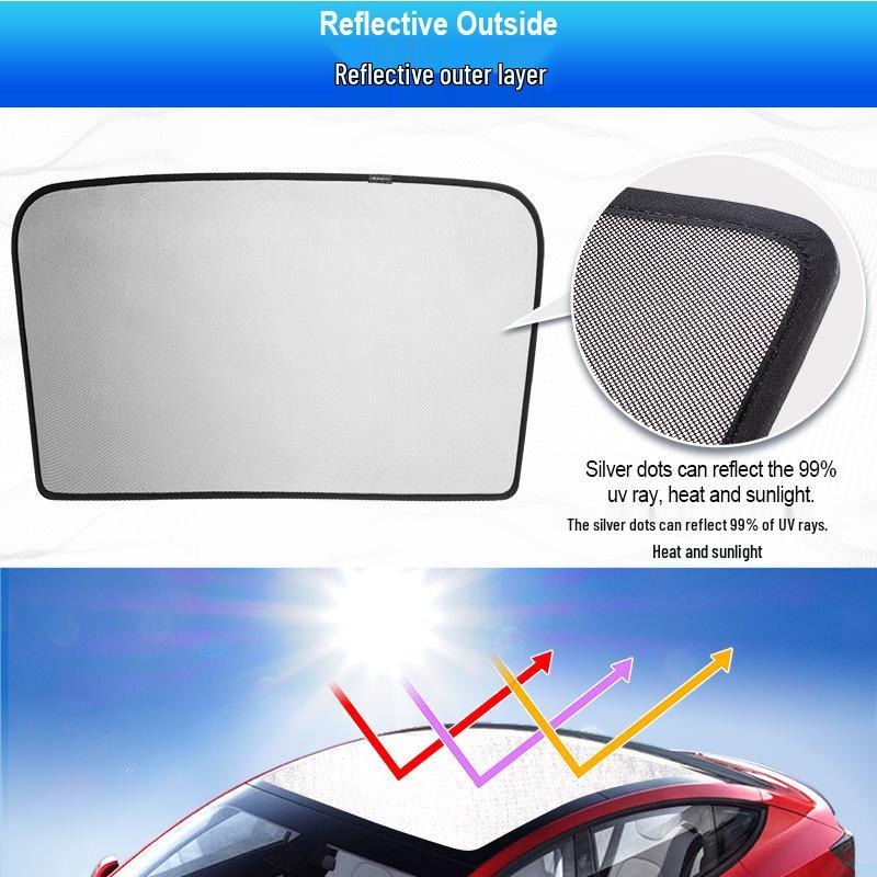 2-Piece Tesla Model Y/Y3 Enhanced Roof Sunshade with UV & Heat Protection