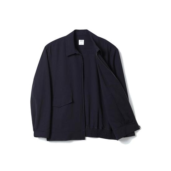 Seersucker Blouson Jacket Navy