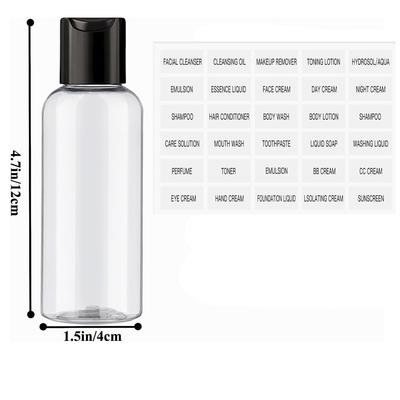 100ml Travel Portioned Bottle Set with Label Cosmetic Bottle, Women's Festival Gift Set with Storage Bag A-DH