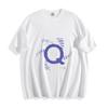 Artistic Blue Letter Q Graphic T-Shirt