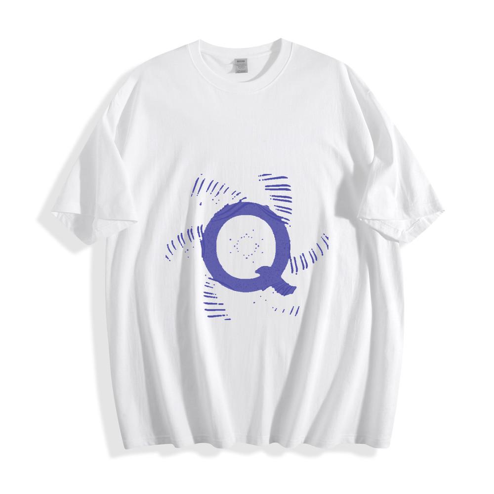 

Artistic Blue Letter Q Graphic T-Shirt 2XL