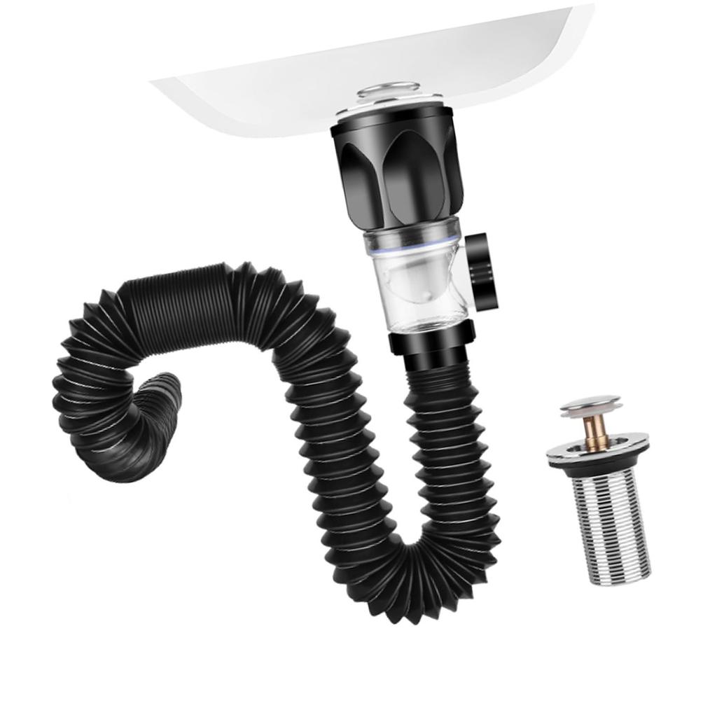 Sink Drain Pipe Expandable Flexible Odorless Leakage Proof Universal Basin Drainage Pipe for Bathroom Kitchen