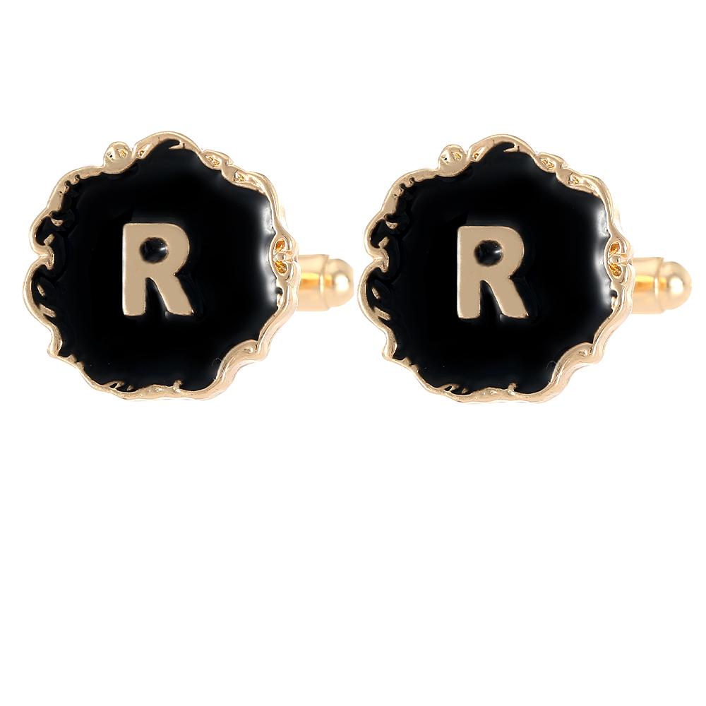 Mens Classic 26 Alphabet Initial Letter Cufflinks A B C D E F G H I J K L M N O P Q R S T U Sleeve ButtonV W X Y Z