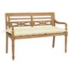 Day and Night - Day and Night Batavia Solid Teak Bench with Cream White Cushion 120 Cm