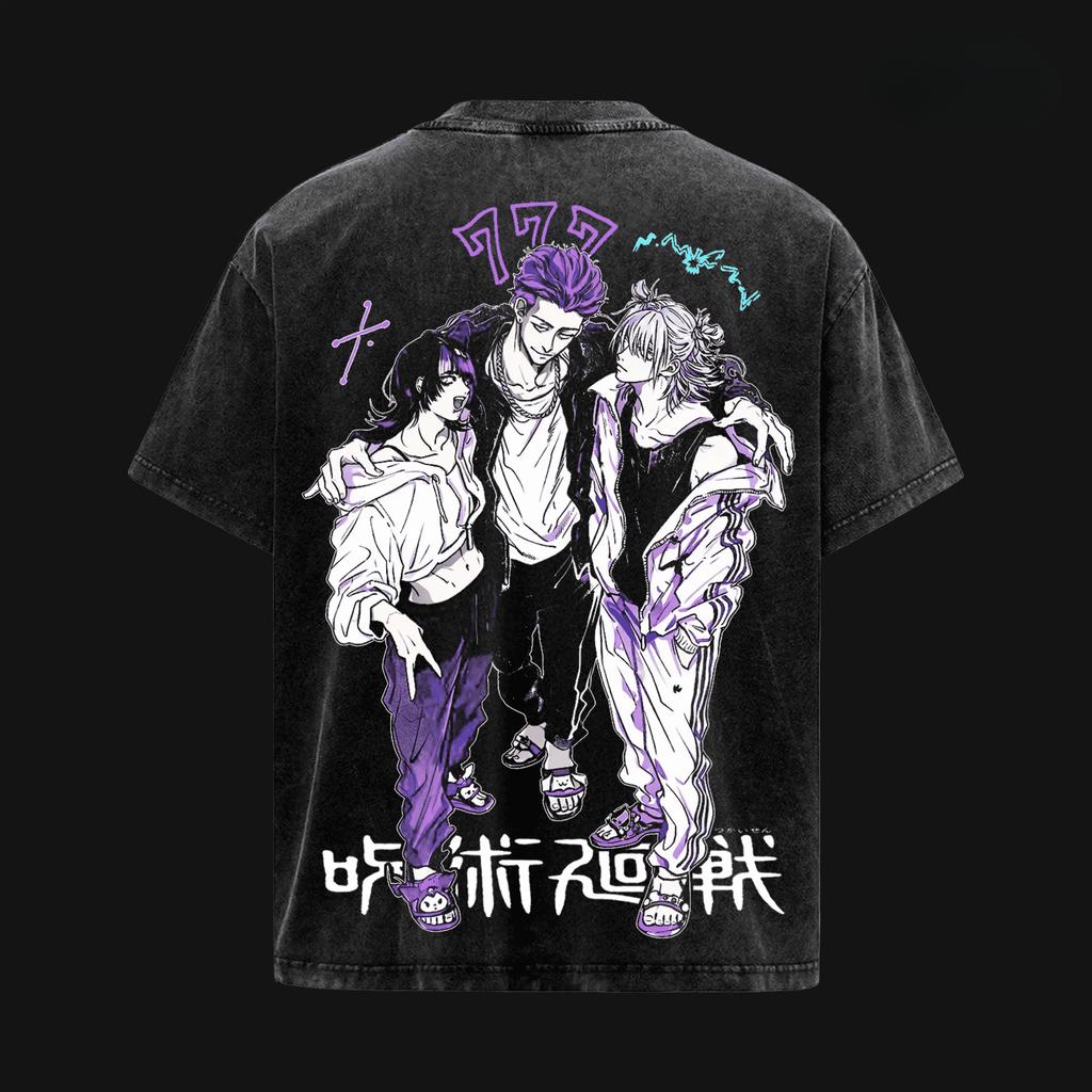 Jujutsu Kaisen Hakari Kinji T-shirt For Men's Clothing Harajuku Washed Oversized T Shirt Casual Short Sleeve Cotton Tees Tops