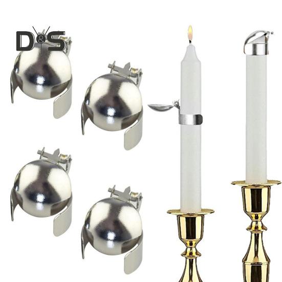 4Pcs/Set Automatic Candle Extinguisher Metal Shell Candle Wick Flame Snuffer Clip Adjustable Ring Putting Out Candle Stopper Candle Accessories