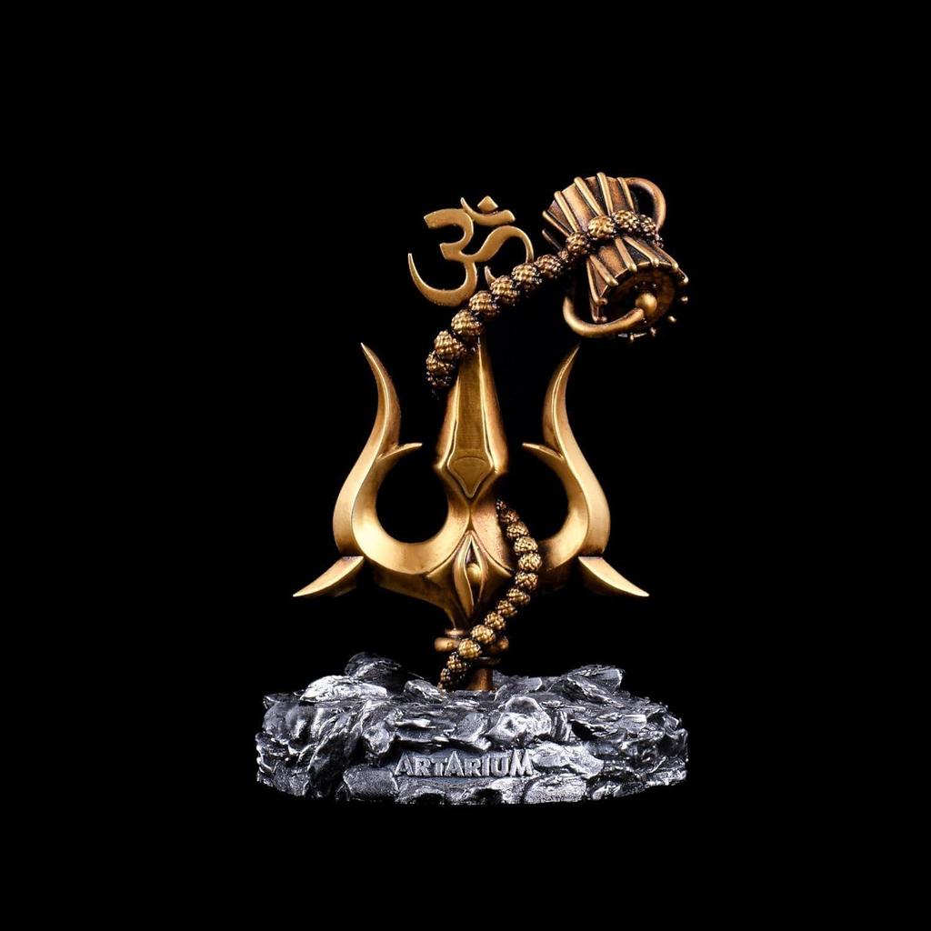 Trishul z Damru Tradycyjny Trishul Damru Shiva Trishul Posążek Dekoracyjny Element Dekoracyjny do Deski Rozdzielcze Samochodu Wystrój Domu
