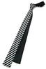 [HANG OVER] [Made in Japan] Reversible Stripe x Solid Color Necktie, 5cm Wide, for Dance Costumes, Outfits, Square Tie (BlackWhite)