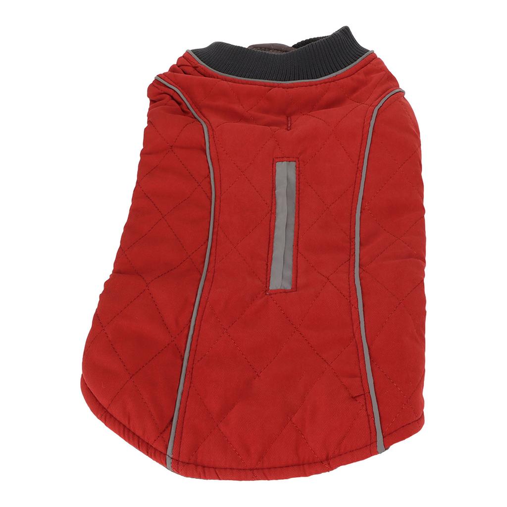 Dog Cold Weather Coats Retro Thicken Warm Skin Friendly Reflective Winter Jacket for Medium Large Dogs Red
