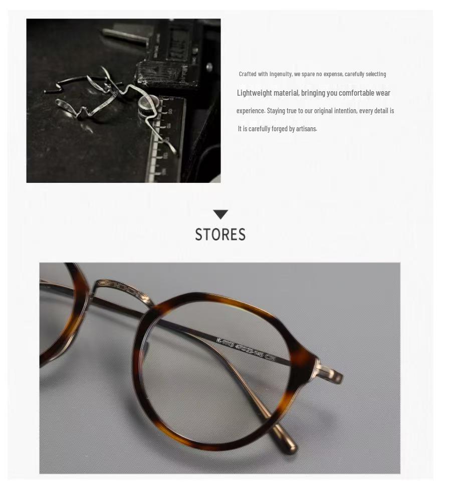 Unisex japanisch-inspirierte Titan-Schildpatt-Brille mit photochromem unregelmäßigem Leopardenmuster-Rahmen