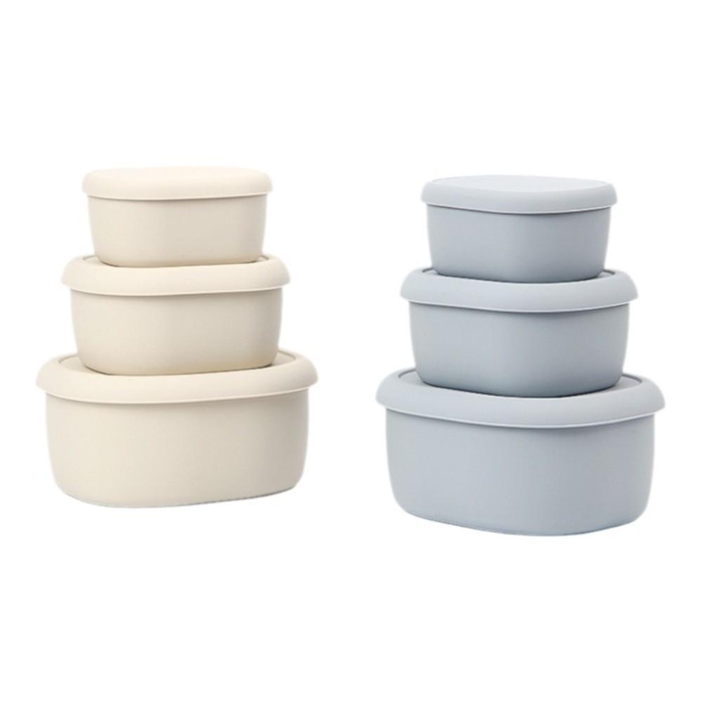 New Food Grade Silicone Lunch Box with Lid 200/300/600ML Microwave Oven Lunch Box Leak Proof Heat Resistant Storage Box Picnic