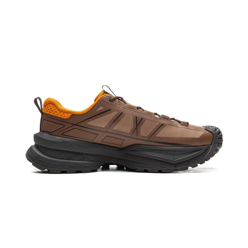 New LiNing CF Tracing, Xingchuan SE Cushioning Support Balance Low Top Hiking Shoes Unisex Brown Ice Orange AHTV015-14