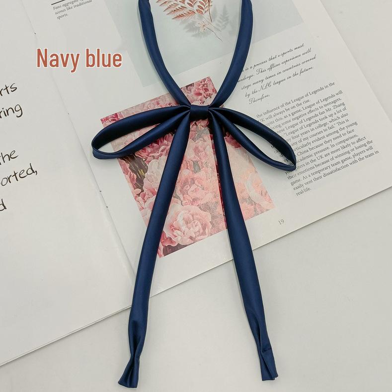 Japanese School Style Solid Color No-Tie Bow Tie for Women