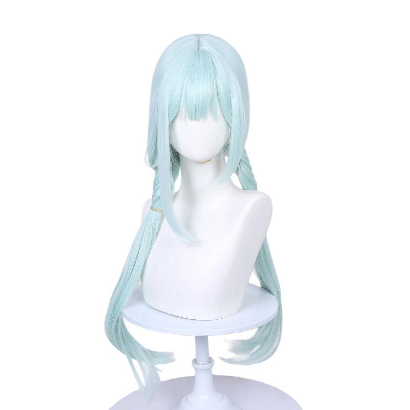 Long Mutsumi Wakaba Synthetic Wig Anime BanG Dream Light Green Straight Hair Heat Resistant Hair Halloween Cosplay Wigs +Wig Cap