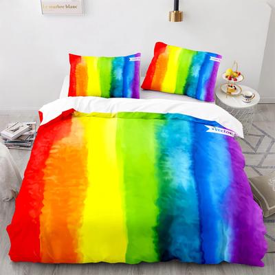 Kolorowy Zestaw Pościeli Rainbow Pojedynczy Bliźniaczy Pełny Rozmiar Zestaw Pościeli Rainbow Animacja 3D dla Dorosłych i Dzieci